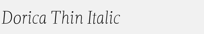Dorica Thin Italic